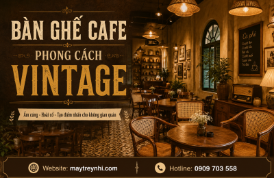 Bàn ghế cafe phong cách vintage