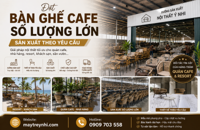 Đặt bàn ghế cafe số lượng lớn, sản xuất theo yêu cầu