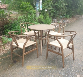 Bộ bàn ghế  cafe gỗ Wishbone