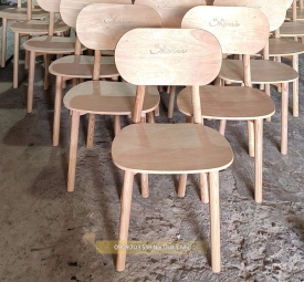 Ghế gỗ nhà hàng, mặt gỗ tự nhiên Ash