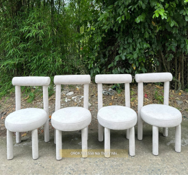 Ghế phòng ăn bằng gỗ bọc nệm phong cách Bắc Âu