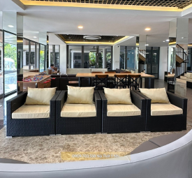Sofa đan sợi nhựa giả mây, khung nhôm sơn tĩnh điện