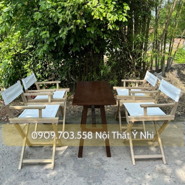 Bộ bàn ghế cafe gỗ 