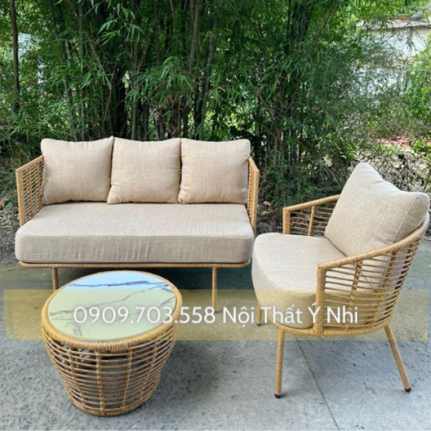 Bộ bàn ghế sofa đan sợi nhựa giả mây cao cấp