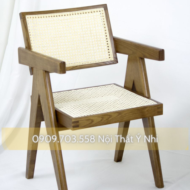 Ghế V LEG - Ghế cafe thư giãn gỗ đan mây