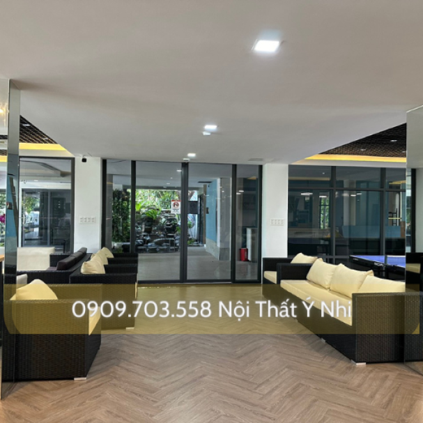 Sofa đan sợi nhựa giả mây, khung nhôm sơn tĩnh điện